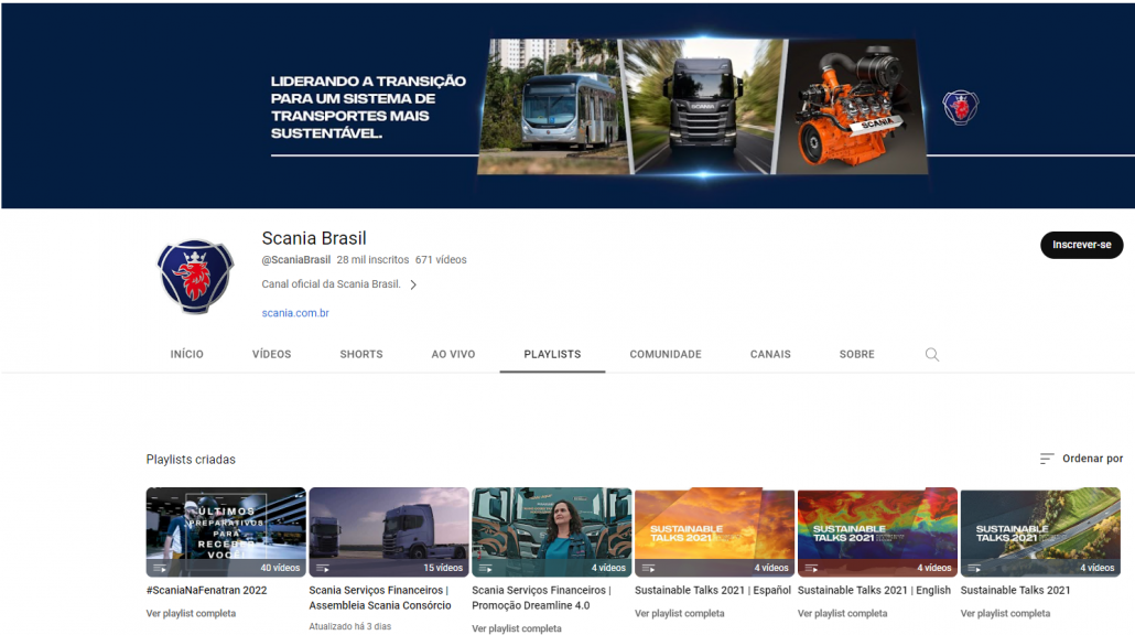 Youtube Scania Brasil
